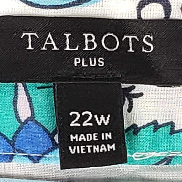 Talbots Blue and Teal Floral Midi Dress - Picture 6 of 8